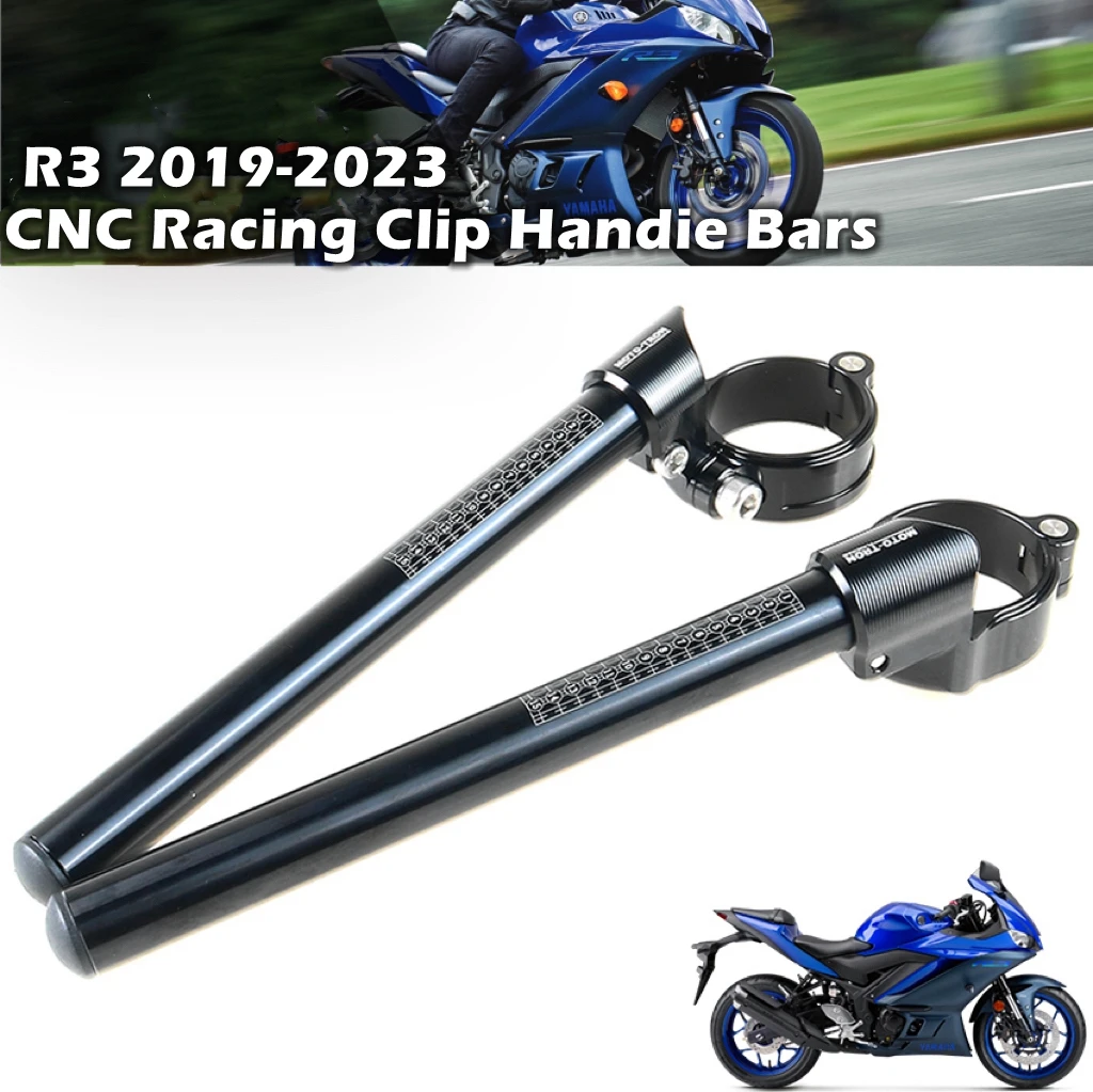 

MOTO-TRON Motorcycle CNC Handlebar Clip On Ons Fork Handle bars Clip ons For YAMAHA R3 2019 2020 2021 2022 2023