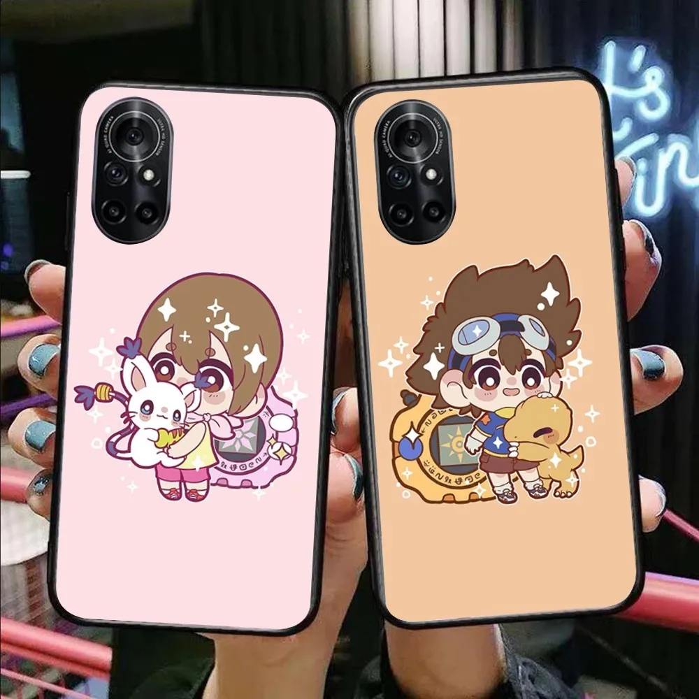 Anime D-Digimon-s Mobile Cell Phone Case for Honor 90 70 50 20 7S X9 X8 X7 Magic 4 3 Pro Black Soft Phone Cover Funda