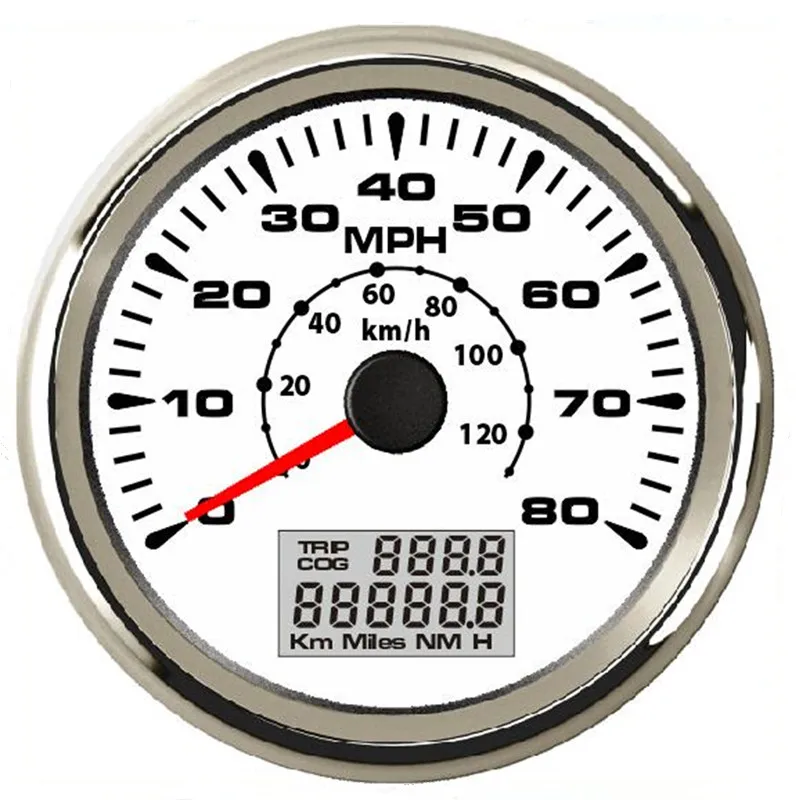 85mm 0-80MPH GPS Speedometers 0-120Km/H Show Speed Mileometers Digital Trip Meters Odometers with 8 Kinds Backlight & Antenna
