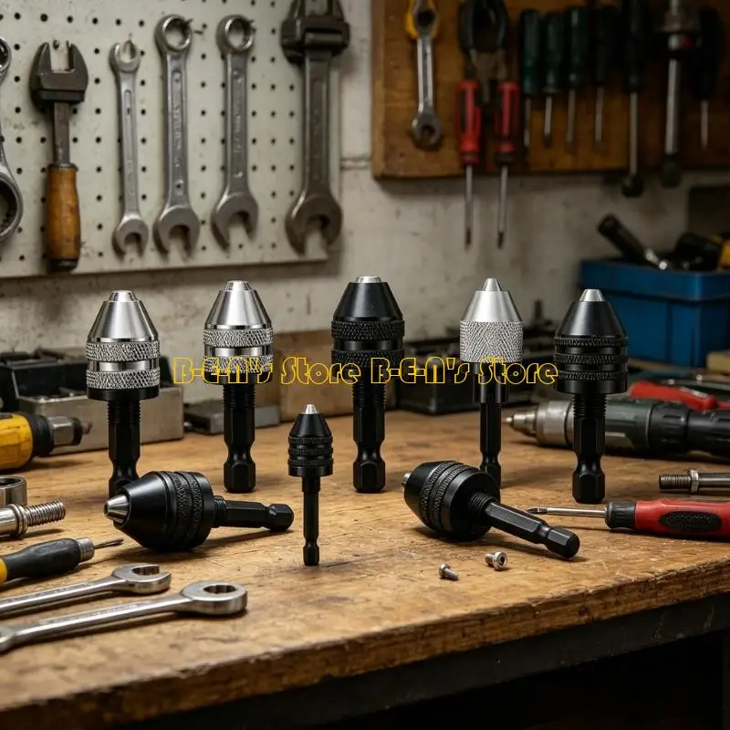 Y1AD Keyless Drill Chuck 1/4'' Hexagonal Drill Bit Collets Quick Changing Adapte