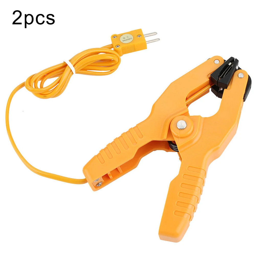 2pcs HT-05 Thermocouple Clip Pipe Temperature Clamp K-Type Probe Thermocouple Sensor -40~200°C For HVAC Temperature Measurement