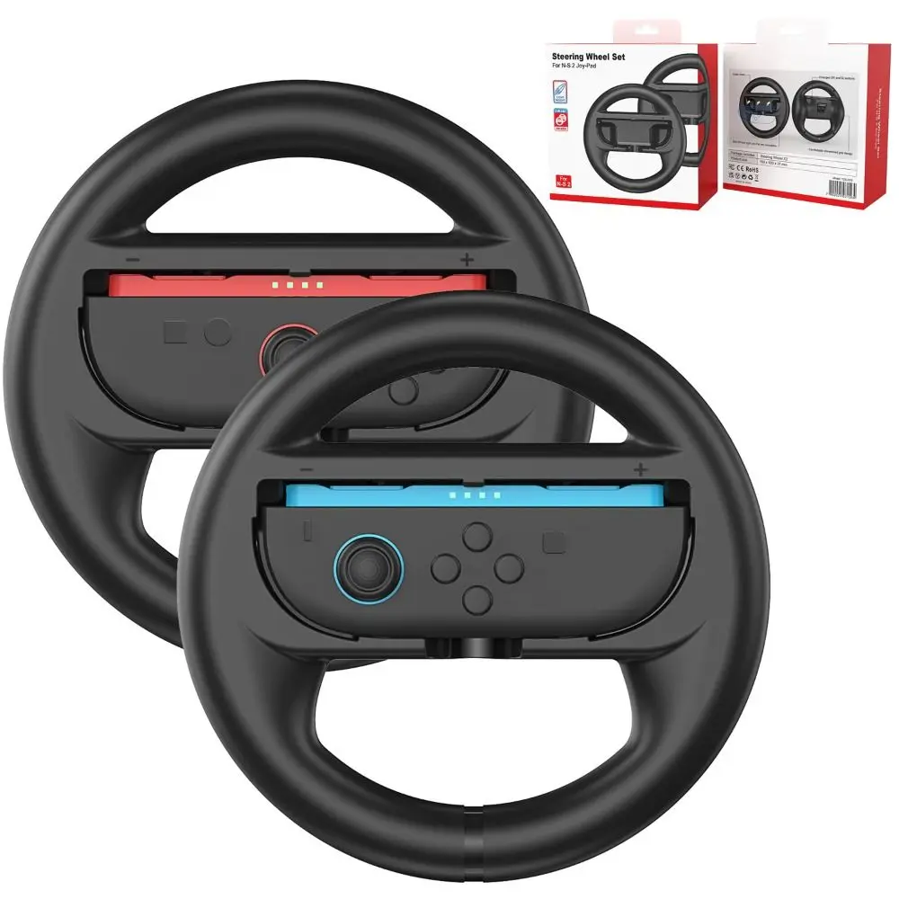 2PCS New ABS Handle Steering Wheel Lightweight Accessories Controller Joy-Con Handle Holder for Nintendo Switch 2 Game Console