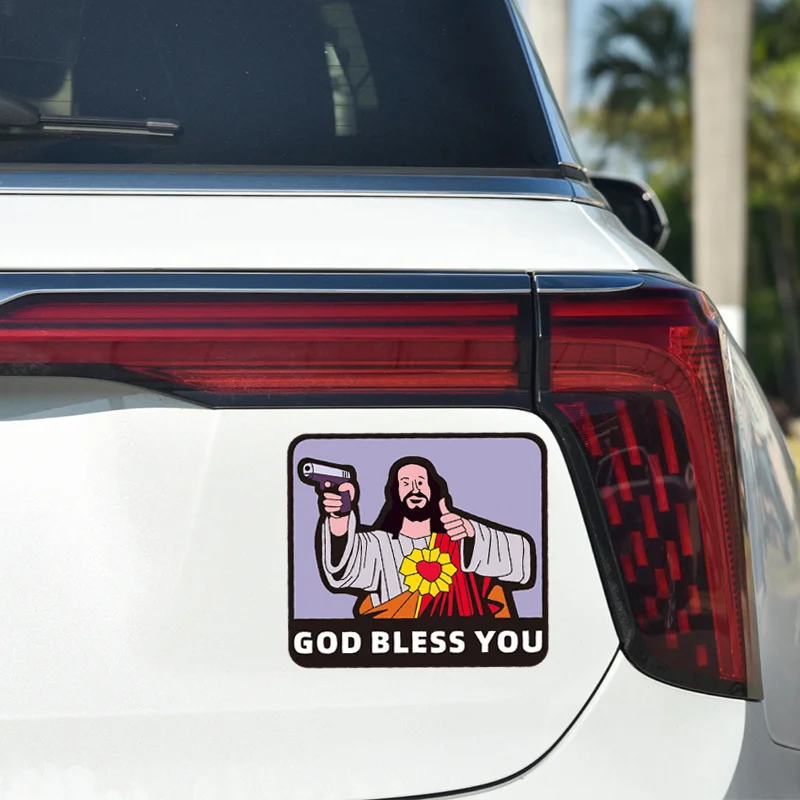 

1PC Funny Jesus Graphic Waterproof Self-adhesive Vinyl Sticker for Car Motorcycle Helmet Laptop Decor