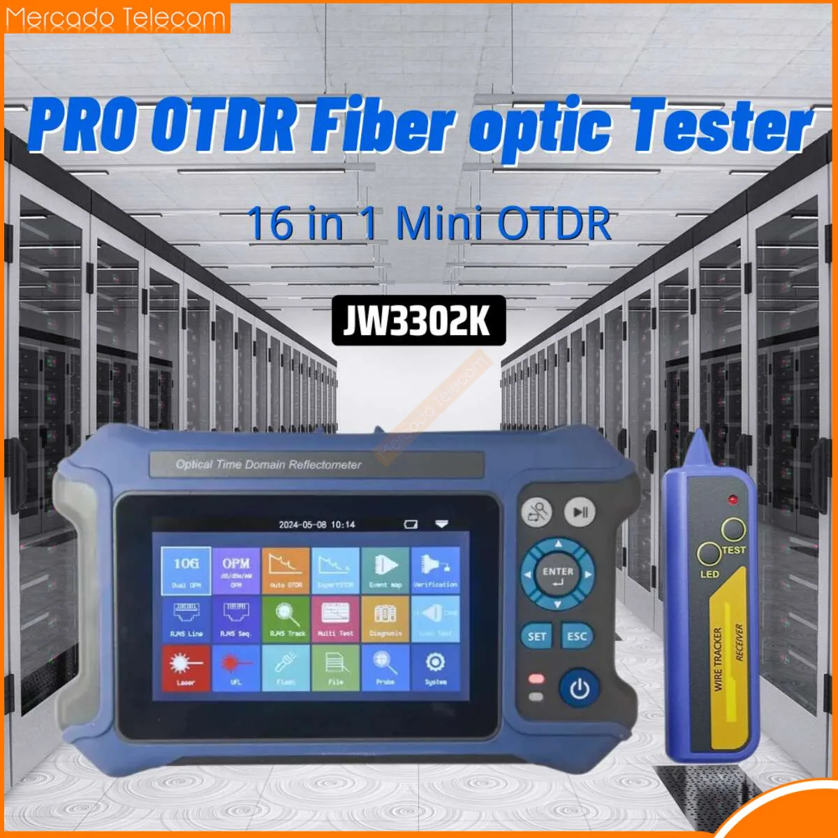 

Joinwit JW3302K 28dB/26dB SM 1310/1550nm OTDR Optical Time Domain Reflectometer 10G OPM VFL Optical Loss Test OTDR