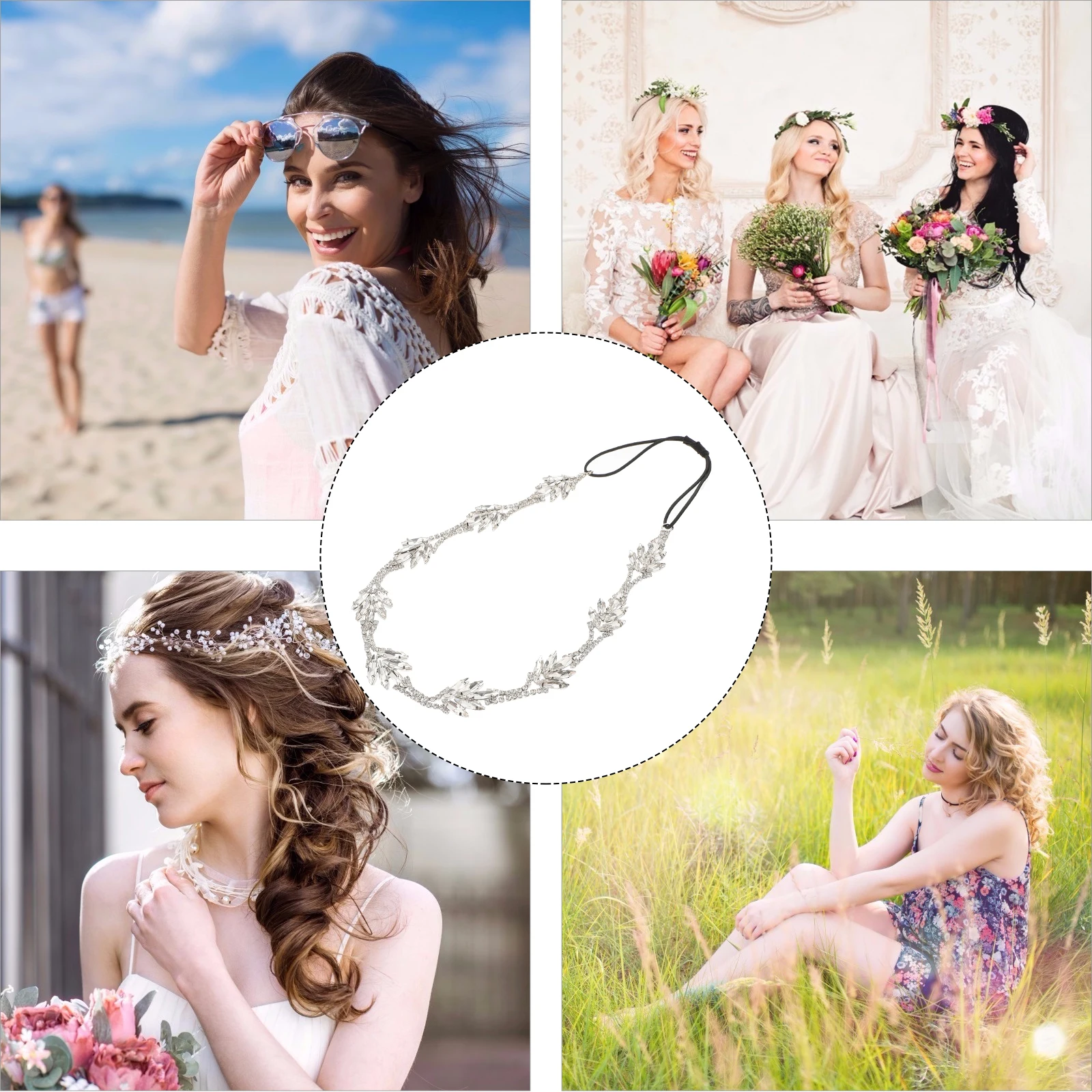 

Rhinestone Headband Women Hair Hoop Bridal Hair Band Wedding Headpiece Bride Headbands Glittering Jewelries Accessories Elegant