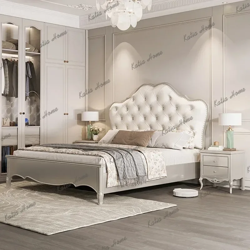 Italian Modern Double Bed Comforter Platform Queen Bases Double Bed Headboards Storage Bedframe Lit