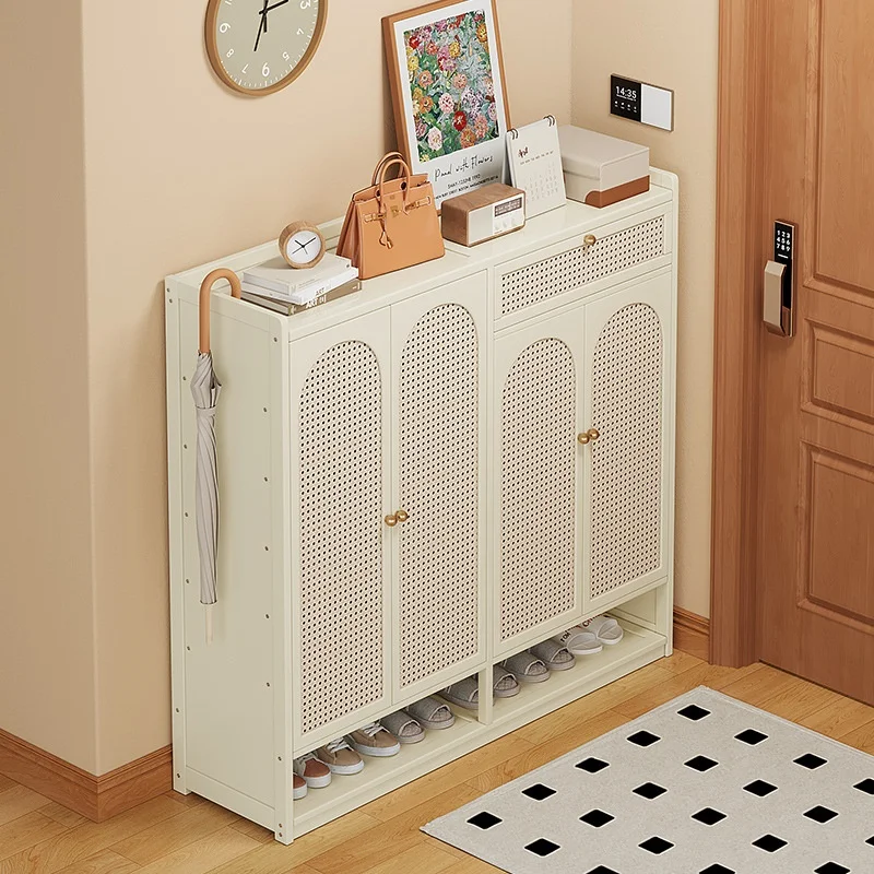 Modern Tall Standing Shoe Rack for Dormitories Apartments Space-Saving Multi-Layer Shoe Cabinet Dustproof Feature for Entryway