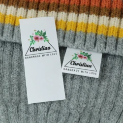 Custom Sewing labels / Brand labels, Custom Clothing Tags, Cotton Ribbon label,  Handmade label (FR112)