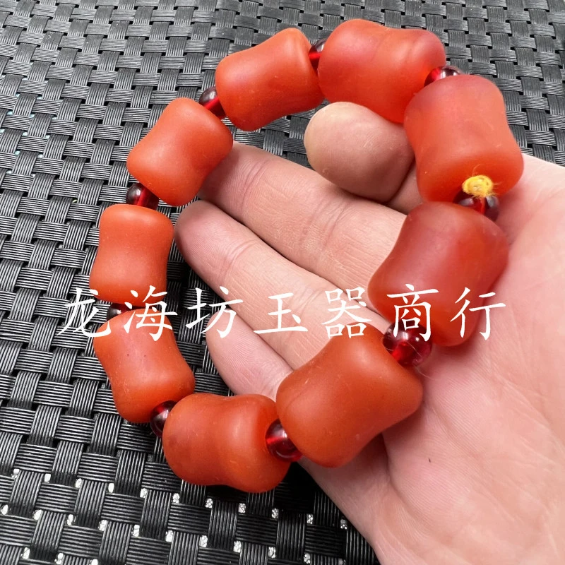 Fluorescent floating saltwater bracelet, second generation amber, high-quality orange-red