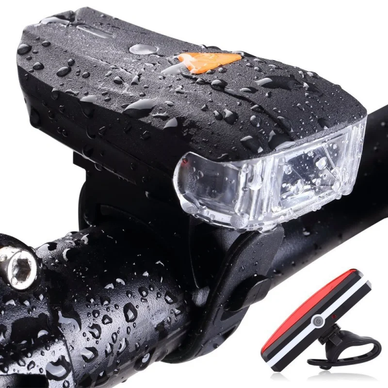 

New Bicycle Smart Headlight Warning Light Induction Lamp USB Rechargeable Rear Lamp 300 Lumen High Bright