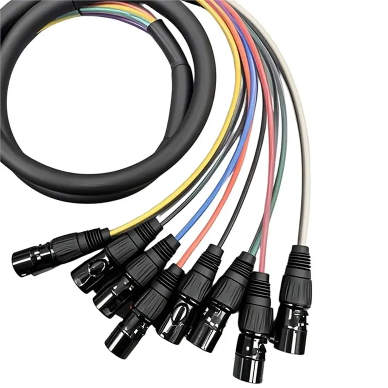 AA60 8 Channel XLR Audio Cable Male to Female 1m for Microphone Broadcasting Recording Studio
