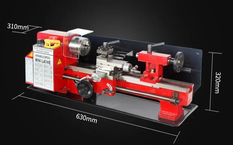 220V 400W Mini Lathe CJ0618 Stepless Speed Regulation Household Desktop Small Metalworking Machine Mini Lathe