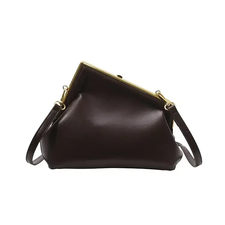

2025 New Women's Niche European American Trend Clip Messenger Crossbody Bag Simple Temperament F-Bag