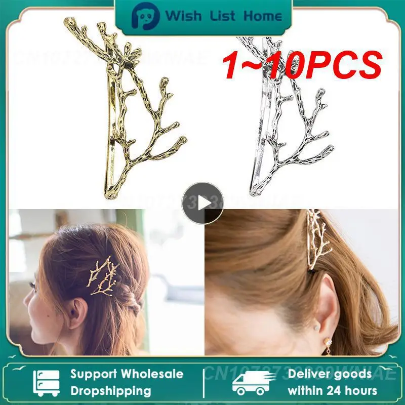 1~10PCS Fashion Hair Clips Women Metal Branch Leaves Hairpins Hair Clip Head Dress Light Weight Easy To Use Hair