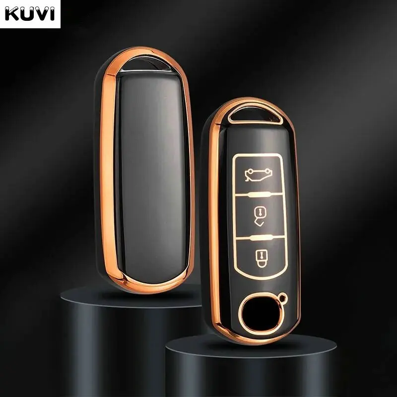 غطاء حافظة مفاتيح سيارة عن بعد من البولي يلبو ، غلاف بدون مفتاح ، الموضة لمازدا 3 5 6 BL BM GJ Atenza Axela Demio CX3 im CX5 CX7
