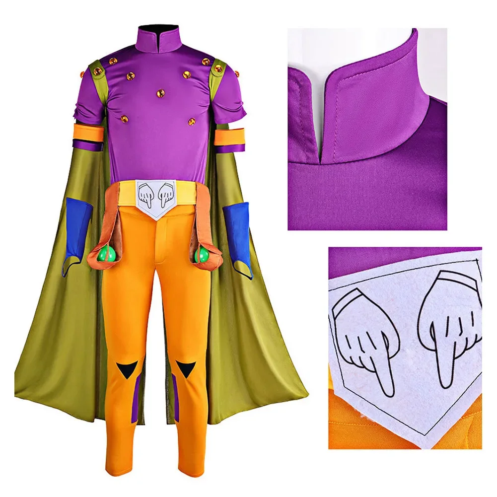 Anime Gyro Zeppeli Cosplay-Kostüm für Männer, Komplette Uniform mit Umhang, Inspiriert von JoJo's Bizarre Adventure, für Halloween und Karneval – Detail 8