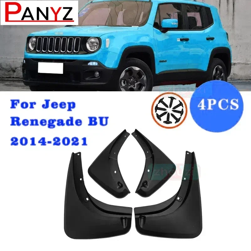 

4Pcs/Set Car Mudflaps Splash Guards Mud Flap Mudguards Fender For Jeep Renegade BU 2014-2021 2015 2016