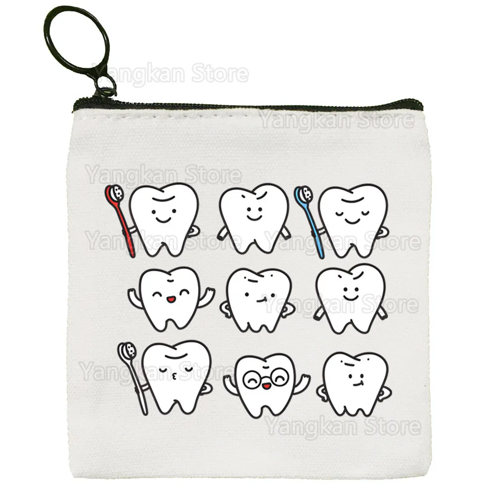 

Teeth Brushing Women's Bag Pure White Handmade Cloth Coin Purse Whiteboard Bag Handbag
