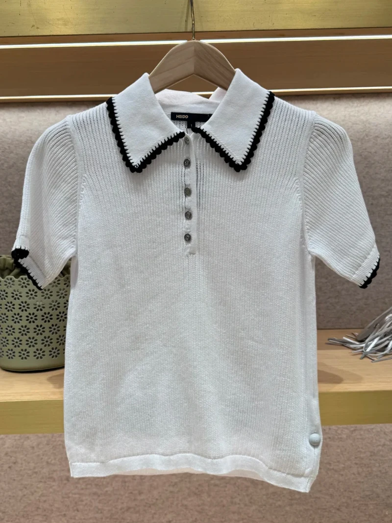 

Белый вязаный топ Ne ort Sve Small Fraance Sle, весна 2025 Faion, женский удобный трикотаж свободного кроя