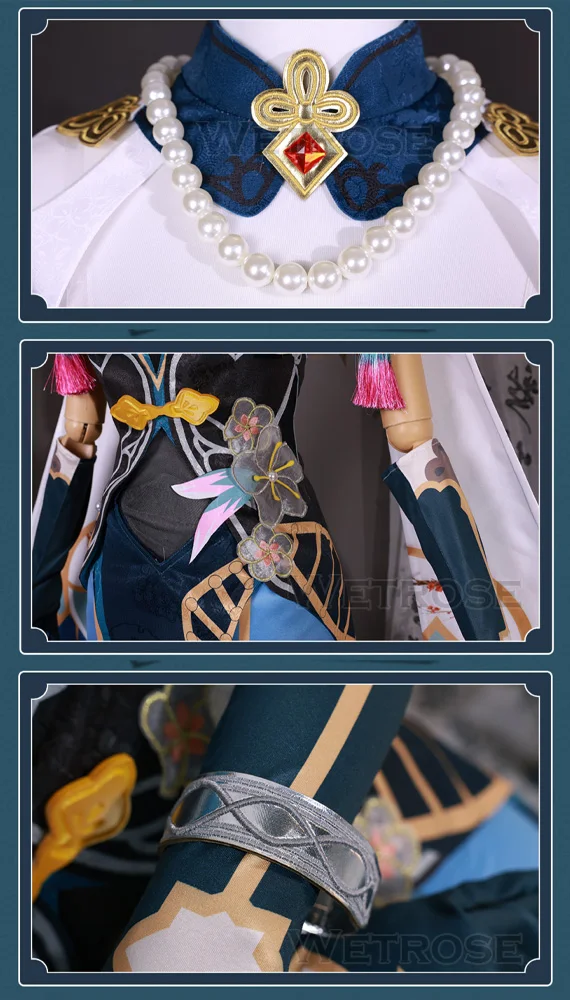 [Wetrose]Ruan Mei Honkai Star Rail Cosplay Costumes Qipao  زي تنكري روان مي ، قضيب نجوم هونكاي ، طقم كامل ، شعر مستعار ، طراز تشيباو ، العام الجديد ، الهالوين ، متوفر