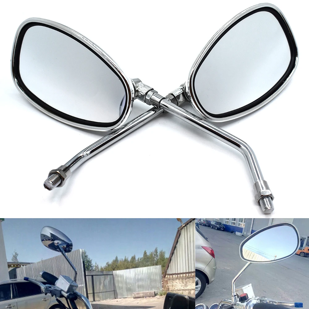 Universal Motorcycle 10mm Oval Rear View Mirrors For Suzuki GSX-S750 GSX-S1000F GSX-S1000 GSX1400 SV650/A GSX-R600 GSX-R750