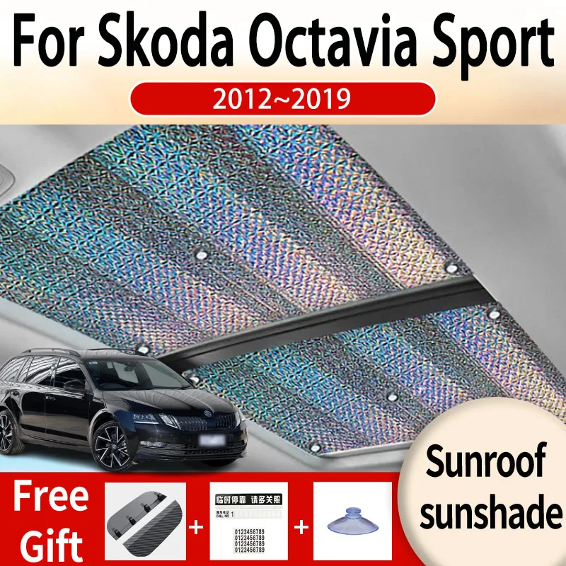 

For Skoda Octavia Sport 2012~2019 2013 2014 Car Sunroof Sunshade Panoramic Windshield Sunshade Anti-ultraviolet Auto Accessories