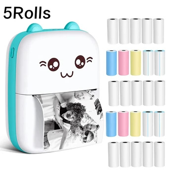 57x25MM תרמית נייר צבע דביק הדפסת תווית Papaers מדבקת עבור מחקר מיני מדפסת אלחוטי ילדים מצלמה תמונה הדפסה