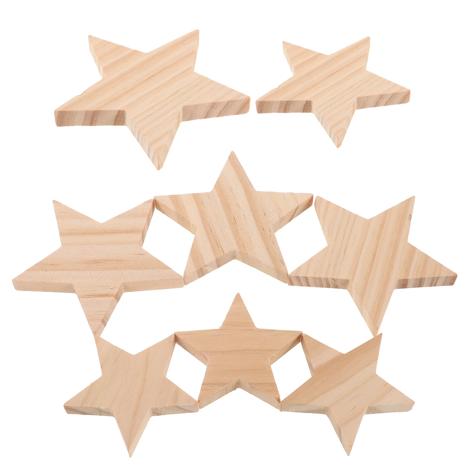 

10Pcs Unfinished Wooden Star Cutouts Natural Wood Five Pointed Shapes for DIY Crafts Painting Holiday Party Embellishments Wood