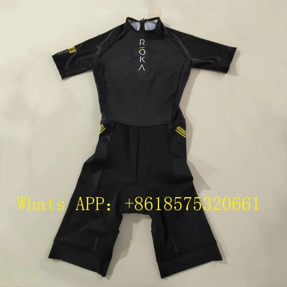 Roka Men Short Sleeve Triathlon Suit Cycling Jersey Jumpsuit Triathlon Speedsuit Trisuit Ciclismo Hombre Ropa Running Clothing