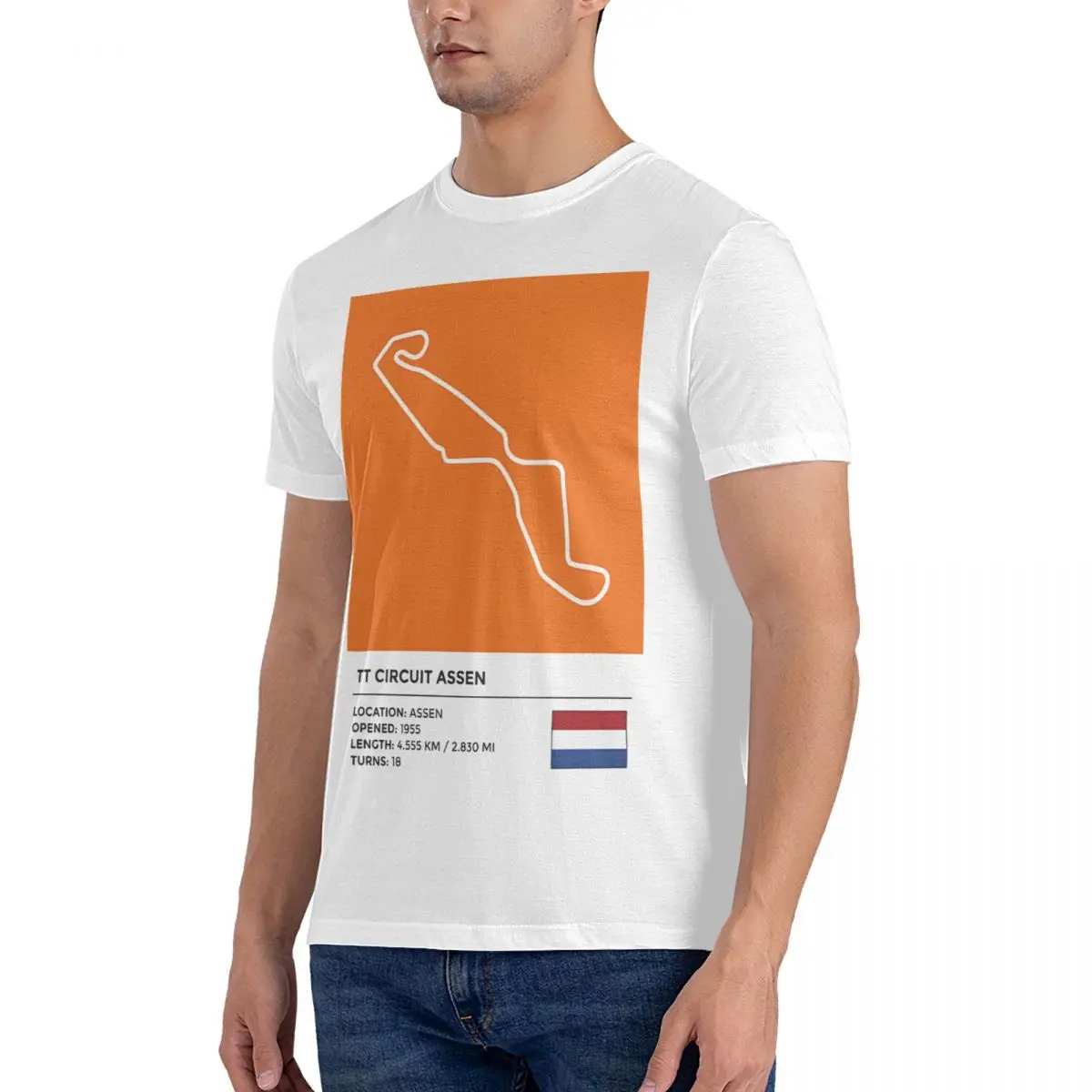 TT Circuit Assen T-Shirt for Men MOTO The GP Novelty 100% Cotton Tee Shirt Crew Neck Short Sleeve T Shirt Original Clothing