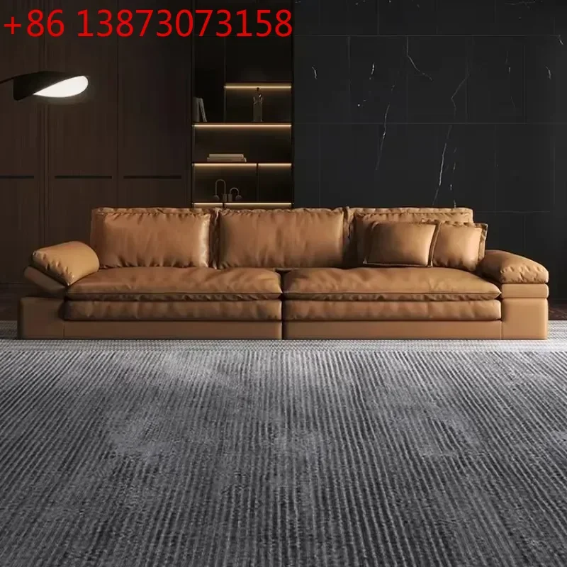 Retro Designer Brown Lazy Sofa 3 Seater Aesthetic Reading Loveseat Living Room Sofas Bedroom Italian Couch Wohnzimmer Furniture