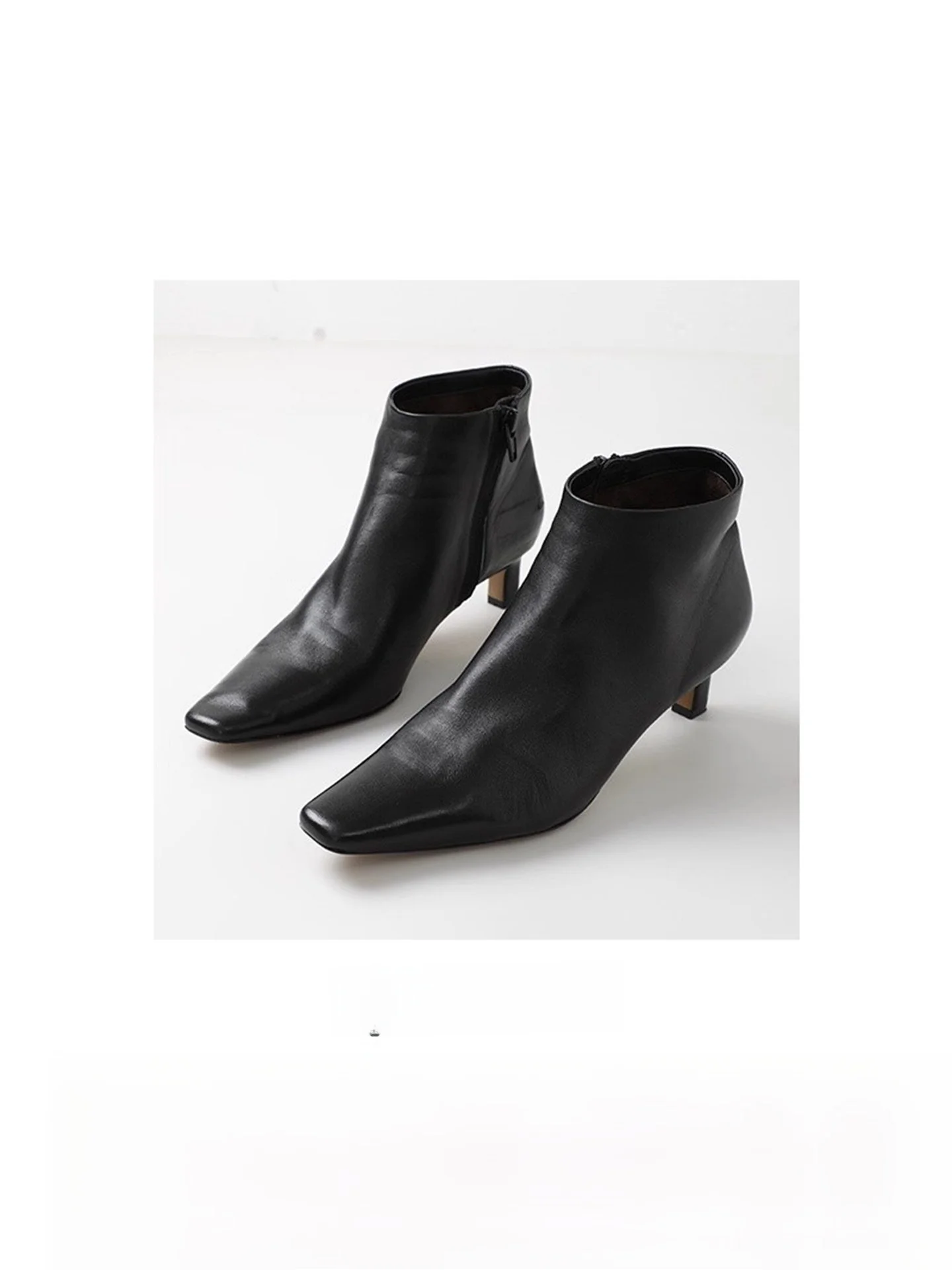 

Ayuko High-End mat Square Head Low Heel Naked Boot ort Boot eep Leather Genuine Leather Bot Faion Sensation