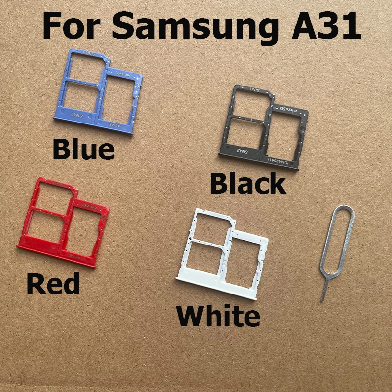 Для Samsung Galaxy A31 лоток для SIM-карты, держатель, разъем адаптера, запасные части, замена Для Samsung Galaxy A31 лоток для SIM-карты, держатель, разъем адаптера, запасные части, замена
