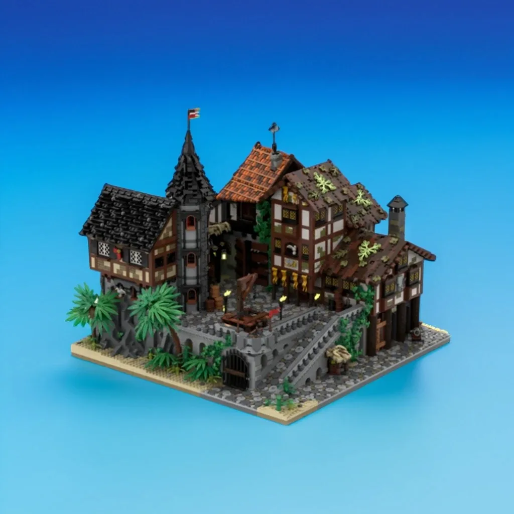 11944pcs MOC Port Sauvage Gallows Hill Pirates Model Toys Building Blocks Architecture Christmas Gifts Brick DIY Education Idea