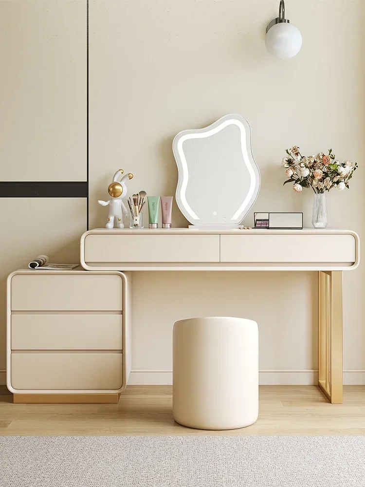 Dressing Table, Bedroom, Modern, Simple, Luxury, Cream Style, Small Unit Storage Cabinet, One Piece, Scalable Mesh Red 3