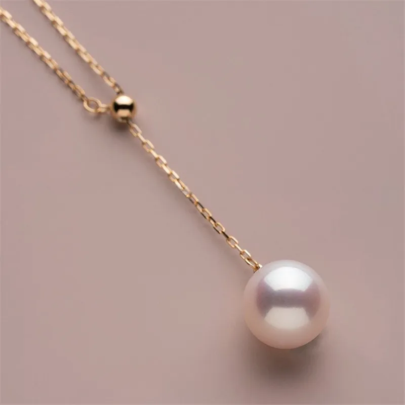 

925 Sterling Silver Plated 14k Gold Korean Style Pearl Pendant Necklace Women Creative And Elegant Birthday Gift Jewelry