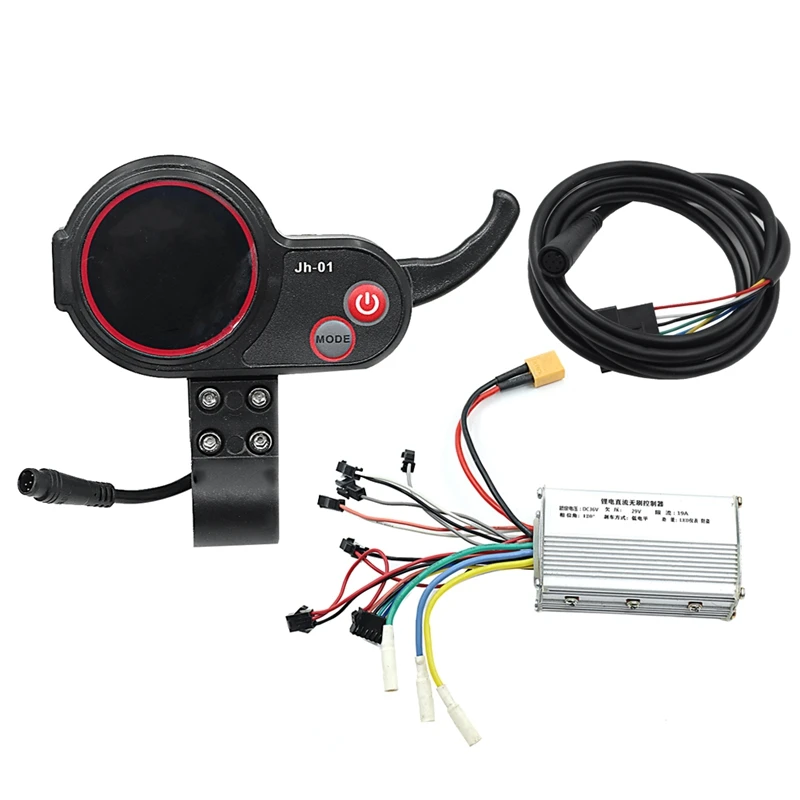 

JH-01 Black Meter Dashboard LCD Display 6PIN+36V 19A Brushless Controller Without Hall For Electric Scooter E Bike Accessories