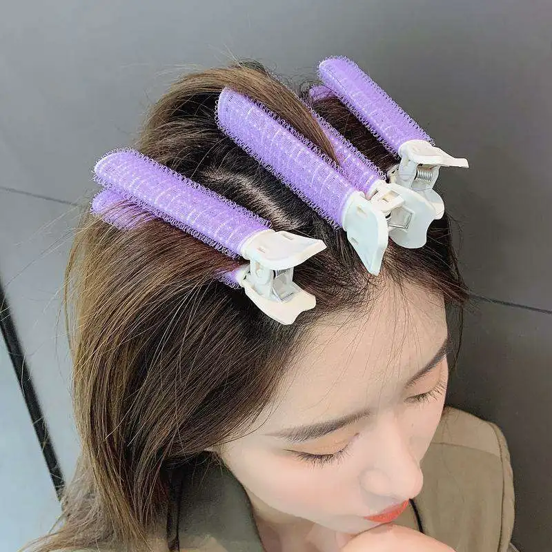 2Pcs Bangs Hair Root Fluffy Hair Clips Lazy Hair Top Styling Curling Barrel Portable Korean Hair Clips Hair Rollers