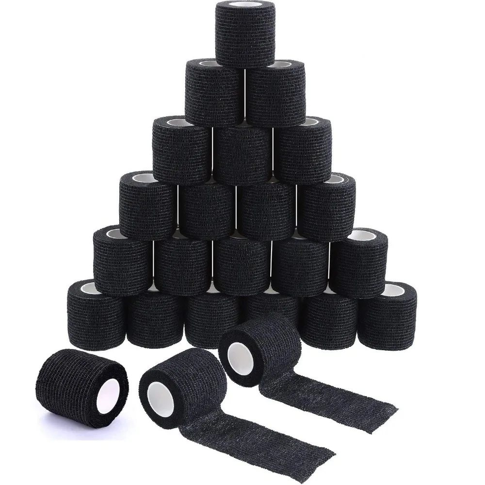 

5/20PCS Black Tattoo Grip Bandage Cover Wraps Tapes Nonwoven Waterproof Self Adhesive Finger Wrist Protection Tattoo Accessories