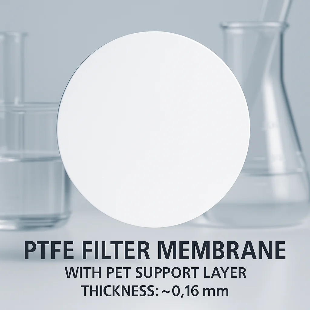 Membrana de Filtro Microporosa PTFE Hidrofílica e Hidrofóbica para Laboratório, Membrana de Filtro para Detecção 0.22 0.45um 47mm