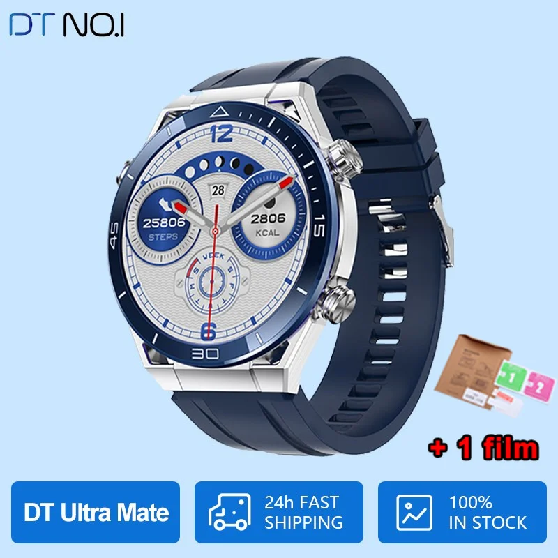 DT Ultra Mate Smart Watch Men WEAR PRO Wristwatch Bluetooth Call Compass GPS Route Tracking NFC ECG 100+ Sports Mode Smartwatch