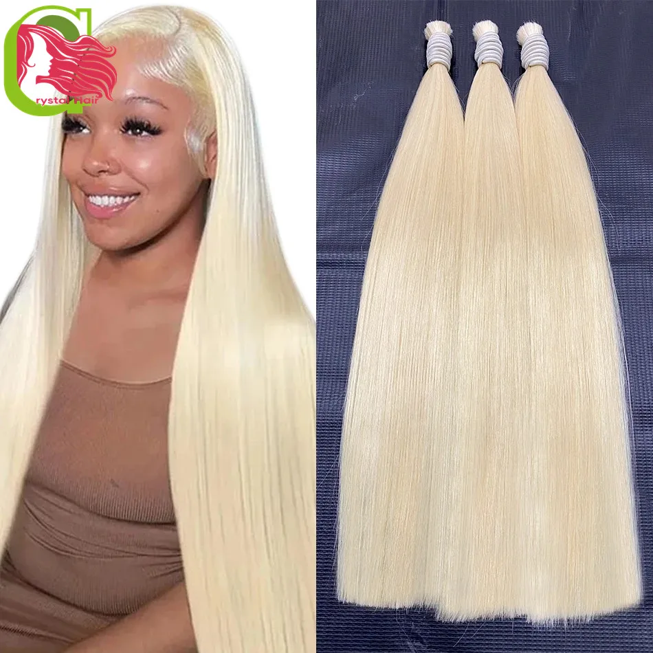 Bulk No Weft High Quality Extensions Human Hair Bulk 100% Brazilian Raw Virgin Human Hair 613 Blonde Hair For Braiding 18-30inch