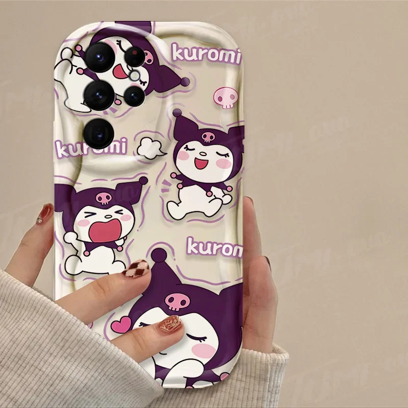 Sanrio Cinnamoroll Rabbit 3D Wave Case For Samsung Galaxy A54 A34 A24 A14 A13 A53 A33 A73 A23 A52 A52S A32 A22 A12 A51 A71 Cover