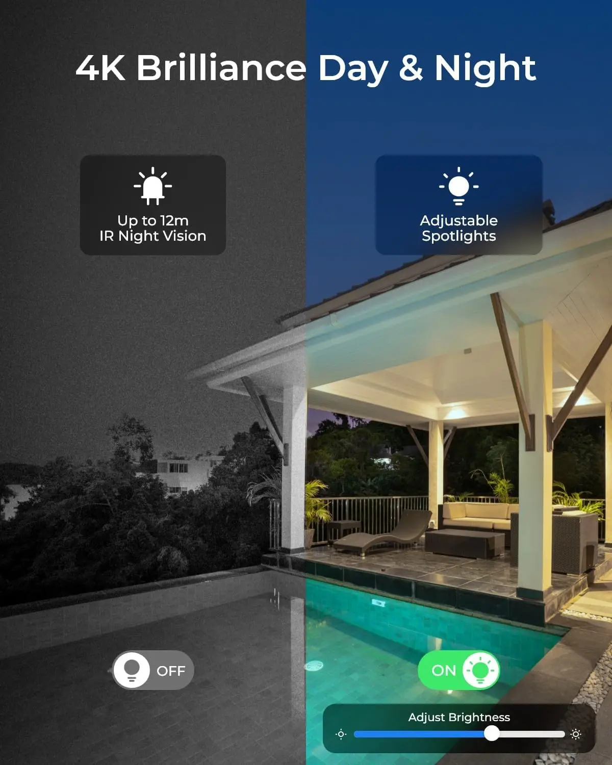 PoE 4K Outdoor Home Security Camera with 355° Pan & 50° Tilt Auto Tracking, 24/7 Recording, Color Night Vision, Smart Detection, Two-Way Talk, No Monthly Fee view 2