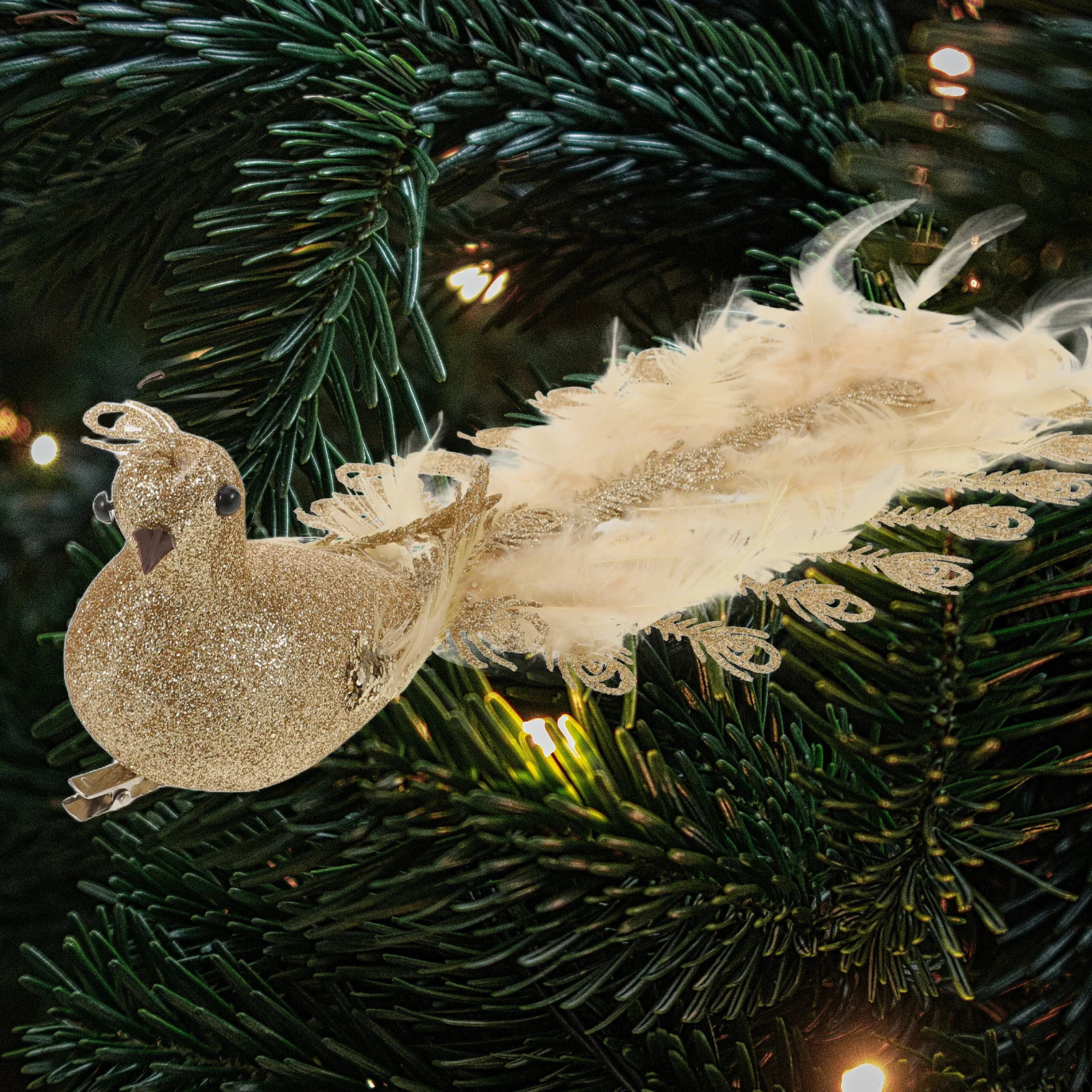 

Simulation Peacock Ornaments Artificial Birds Glitter Peacock Hanging Decor Christmas Tree Decorations Home Decor