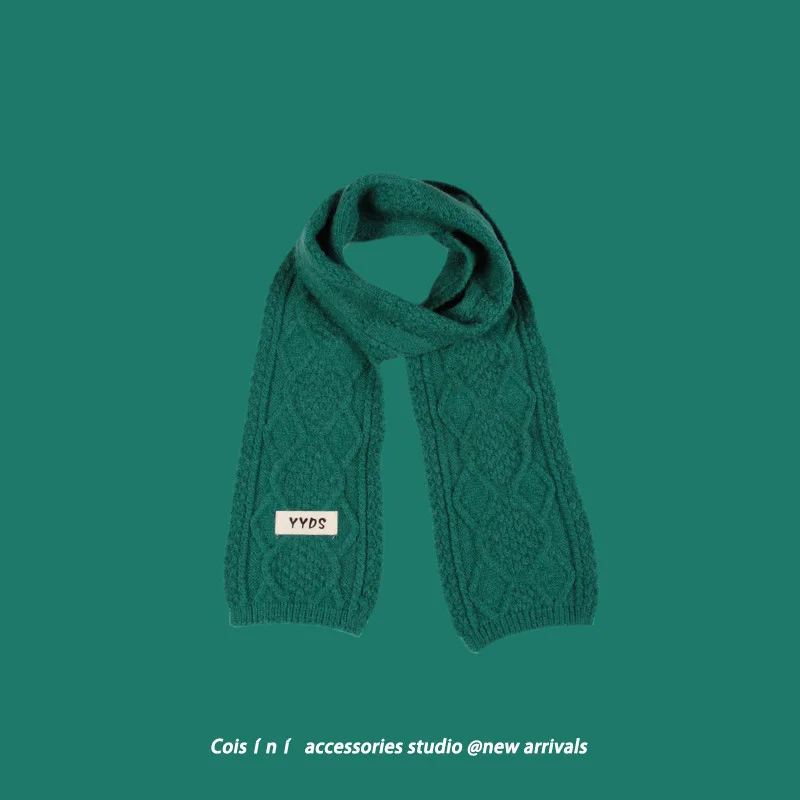 

Уютный японский вязаный шарф в стиле lazy-style для женщин, универсальный однотонный вязаный шарф в ретро-стиле для осени и зимы.