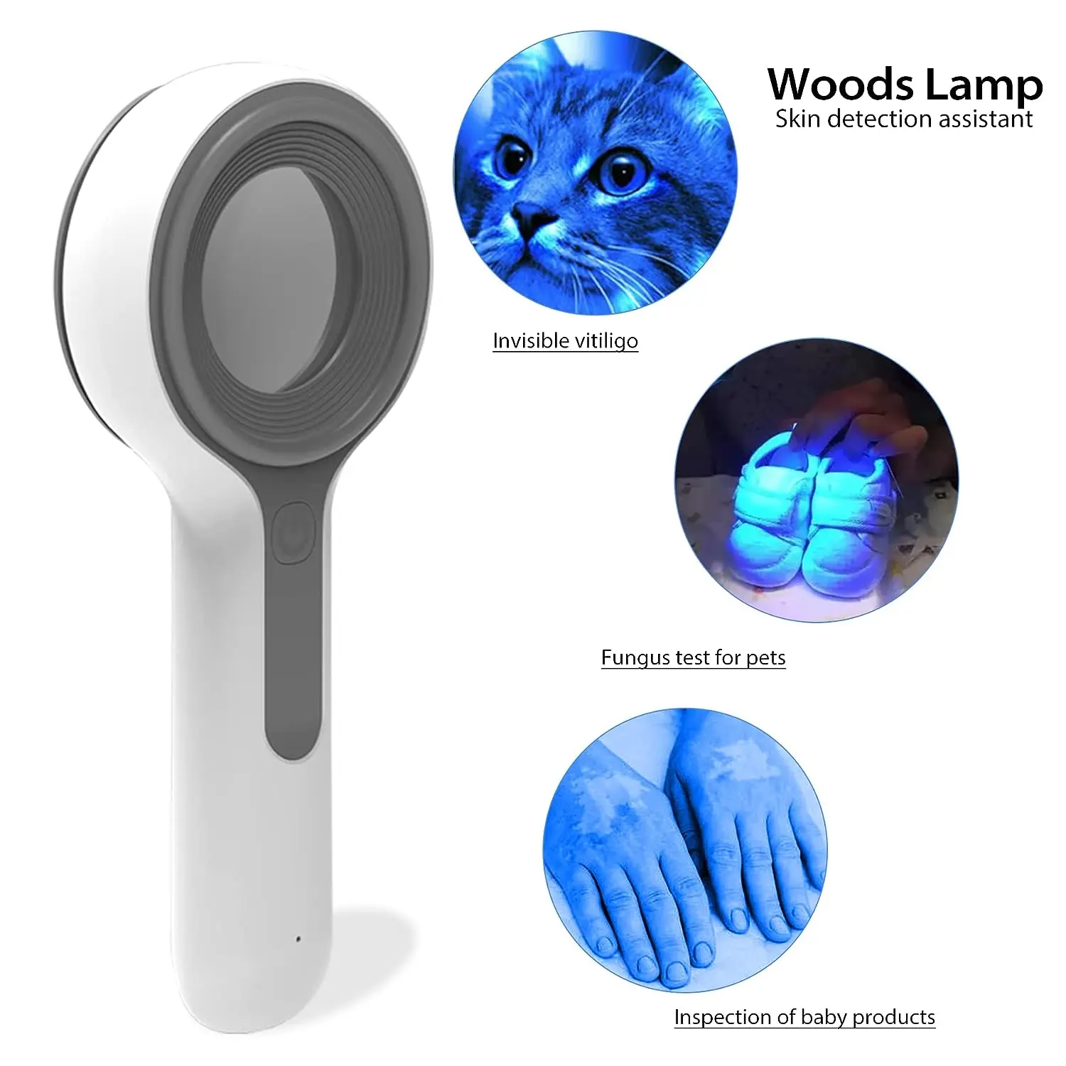 Woods Lamp For Vitiligo Skin Analyzer Fungus Detector Professional Facial Moss Tinea Magnifying Analyzer SPA Home Salon Use