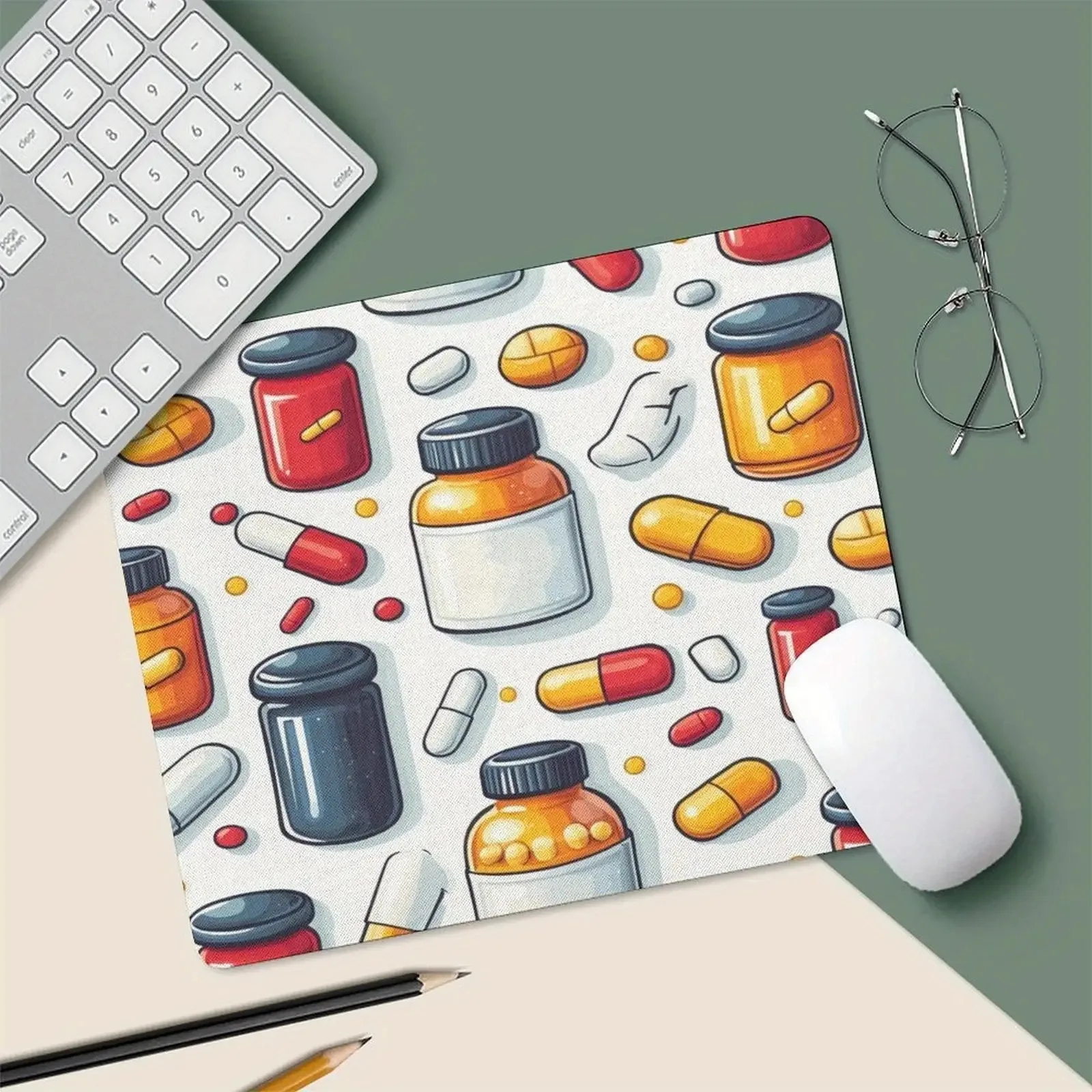The medical-themed mousepad is anti-slip and suitable for the decoration of small computer accessories in pharmacies and offices