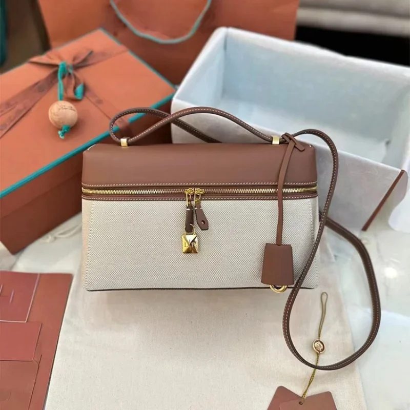 Shoulder Bag Niche Design Fashion Handheld Microfiber Leather Gold Buckle Small Square Bag Casual Daily Underarm Crossbody Bag