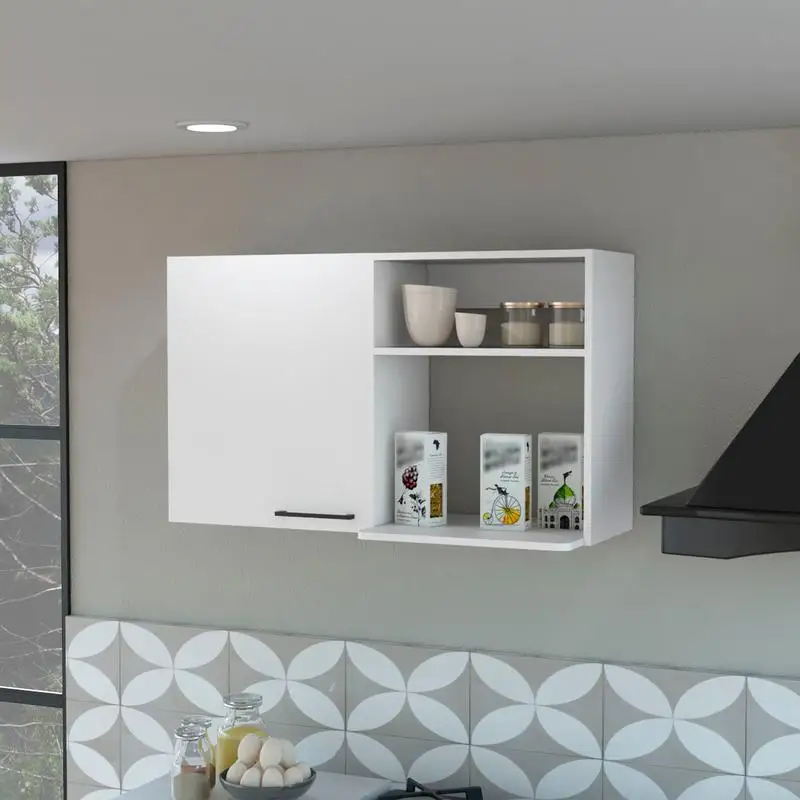 White Wall Cabinet 2 Door Storage Solutions for Home Organization